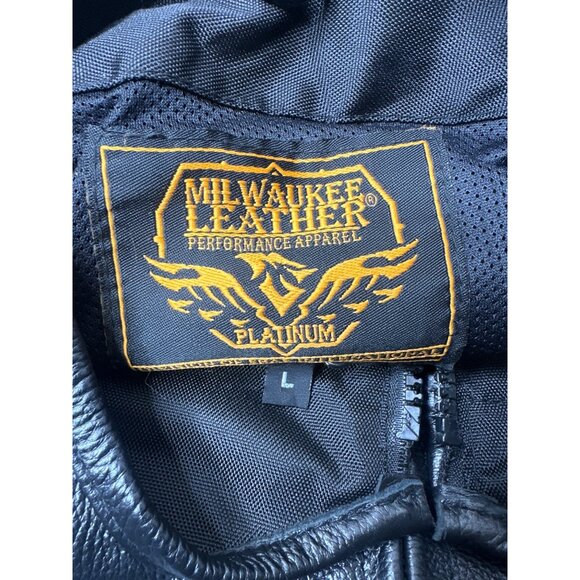 Milwaukee Leather MLM3500 Mens L Black Rider Biker Leather Vest Motorcycle - Picture 3 of 9